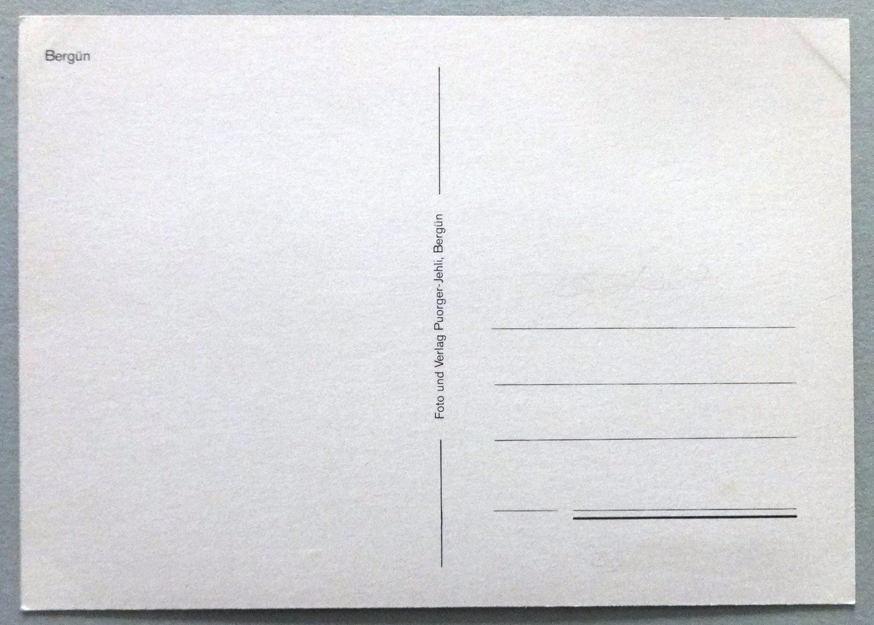 Cartoline postali: Bergün – Usato da Fétigny venduto da Billy2miny 1