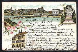 Litho Basel, Rathaus, Strassburger Denkm