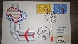 First Direct Flight Geneva - Lagos 02.11.1962