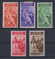 Vatikan 1935: 5 Werte Juristenkongress * - Kat. 550.- für **