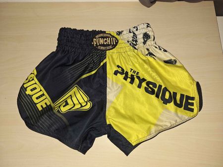 Punch it Thaiboxhose Grösse M/L Top Zustand, Schwarz-Gelb