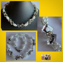 SALE Modeschmuck Kette Halskette Perlenkette Murano Style