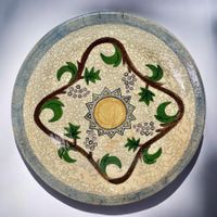 Assiette murale vintage en céramique greque TANAGREA