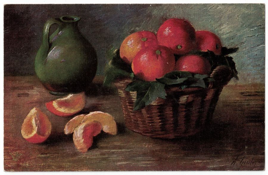 Cartoline postali: Kunst-AK, Stillleben, A. Giesler – Usato da Frauenfeld venduto da POML