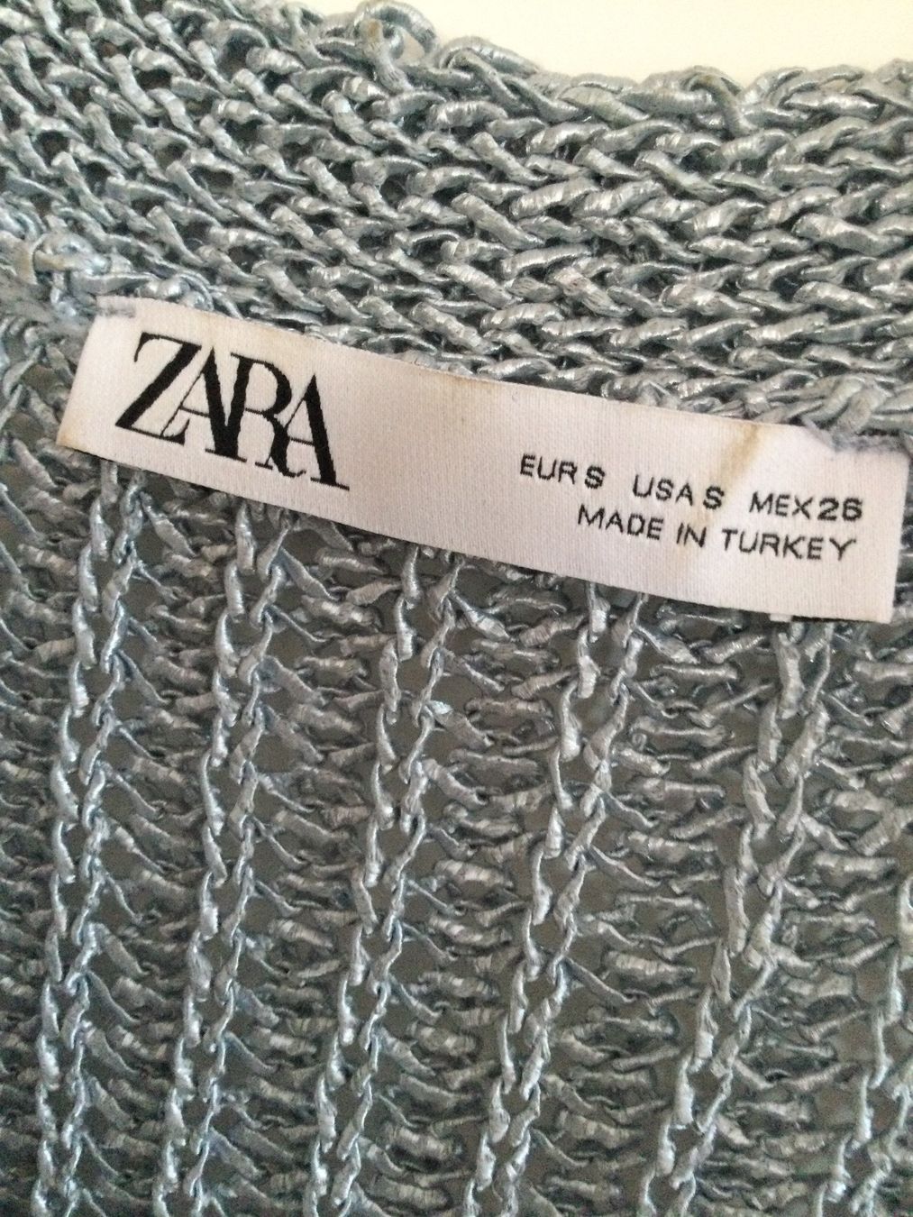 Zara Top: Strick Pullunder luftig hellblau Zara, S, Baumwolle/ Leinen – Usato da Stäfa venduto da loveforeverlove 5