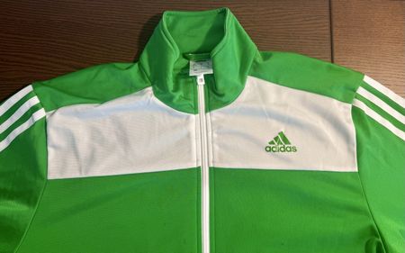 Adidas Trainer (Jacke und Hose), Grün/Weiss, Grösse M