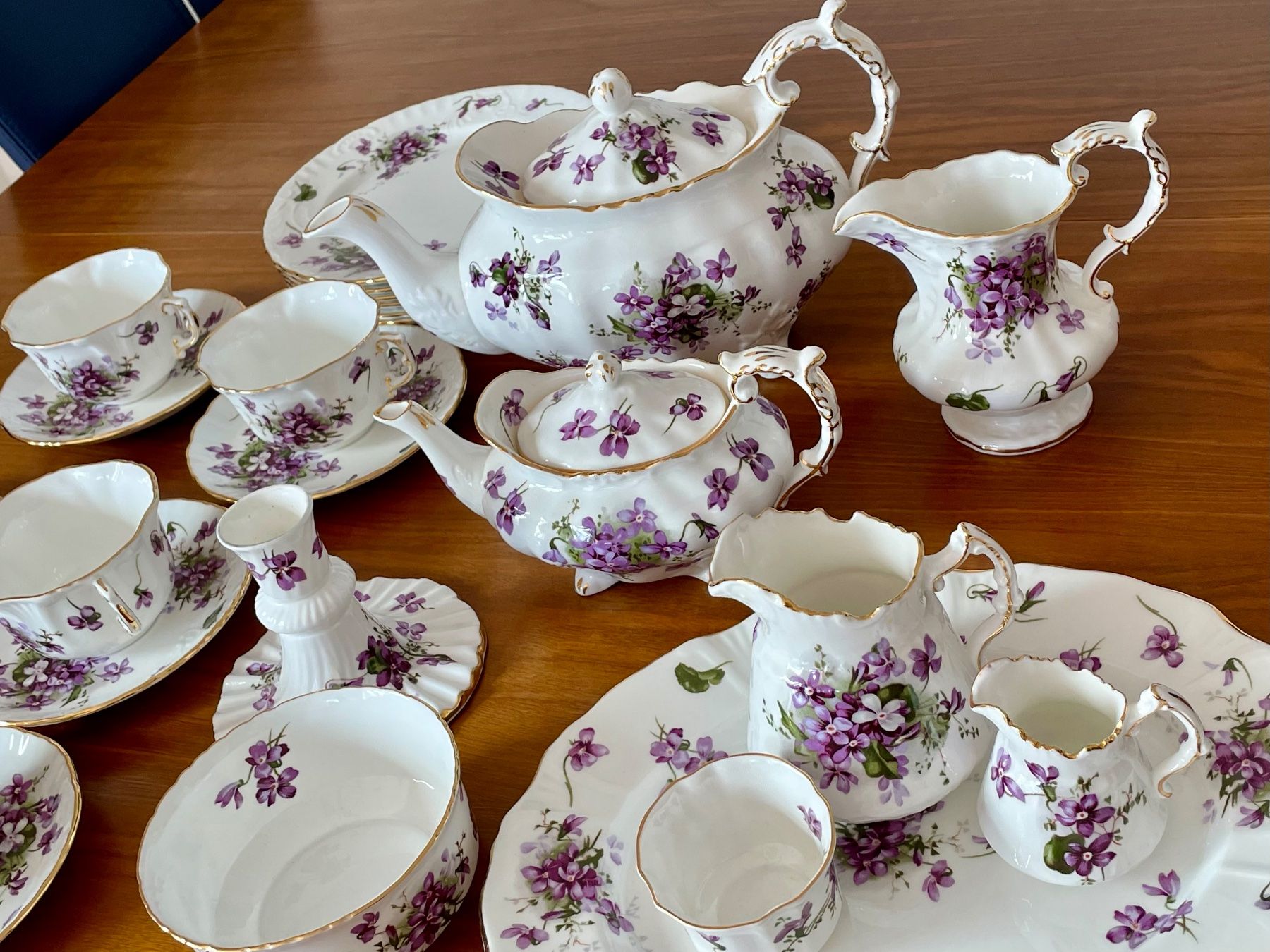 Services de table: 6-teilig, Teeservice Veilchenmuster, Hammersley, England – D'occasion à Brütten par dedi8486 3