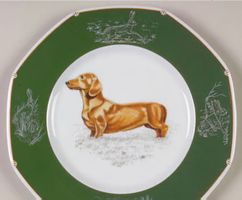 Hermès Teller / Porzellan / Sammelteller teckel à poil ras