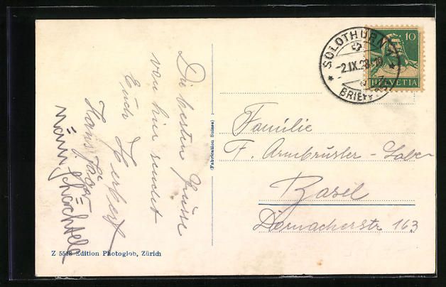 Cartoline postali: Solothurn, Gesamtansicht mit Bergpanoram – Usato da Berlin venduto da bartko-reher 1