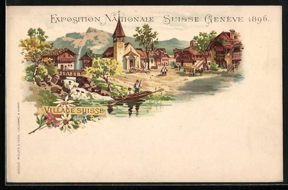 Ansichtskarten: Litho Geneve, Exposition Nationale Suiss – Gebraucht aus Berlin von bartko-reher