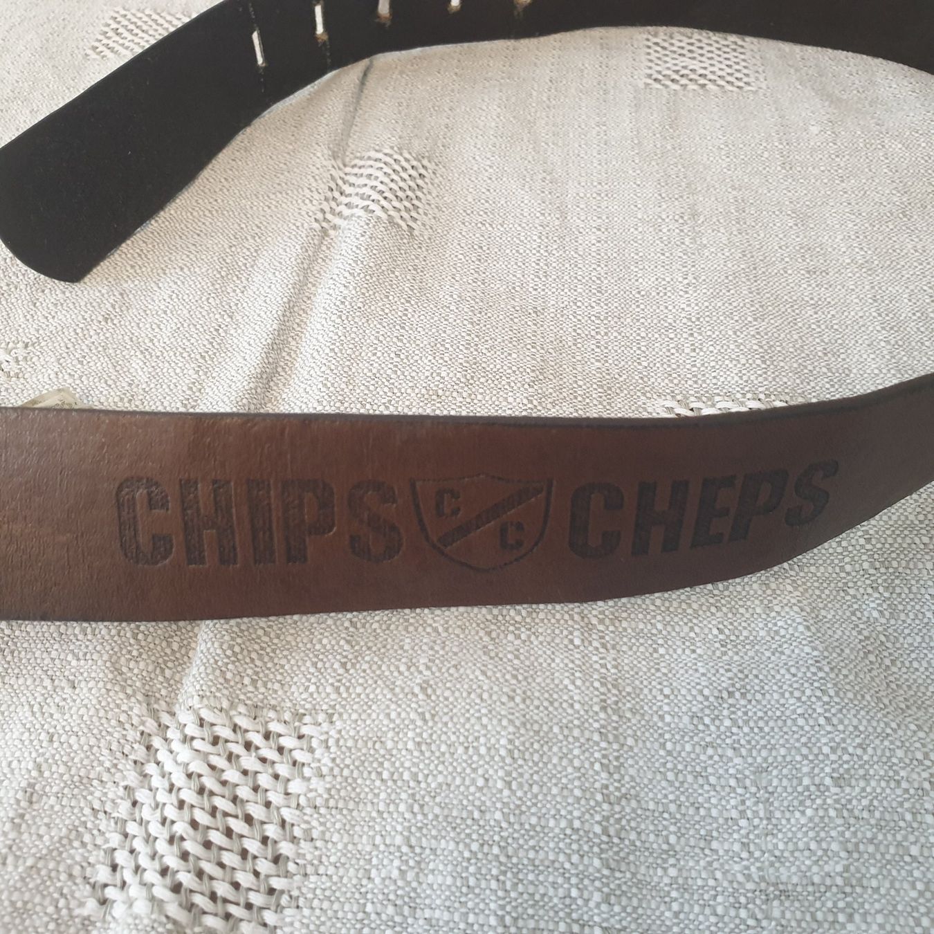 Cinture: Brauner Gürtel aus Kunstleder von Chips&Cheps 85cm – Usato da Malters venduto da burzi 1