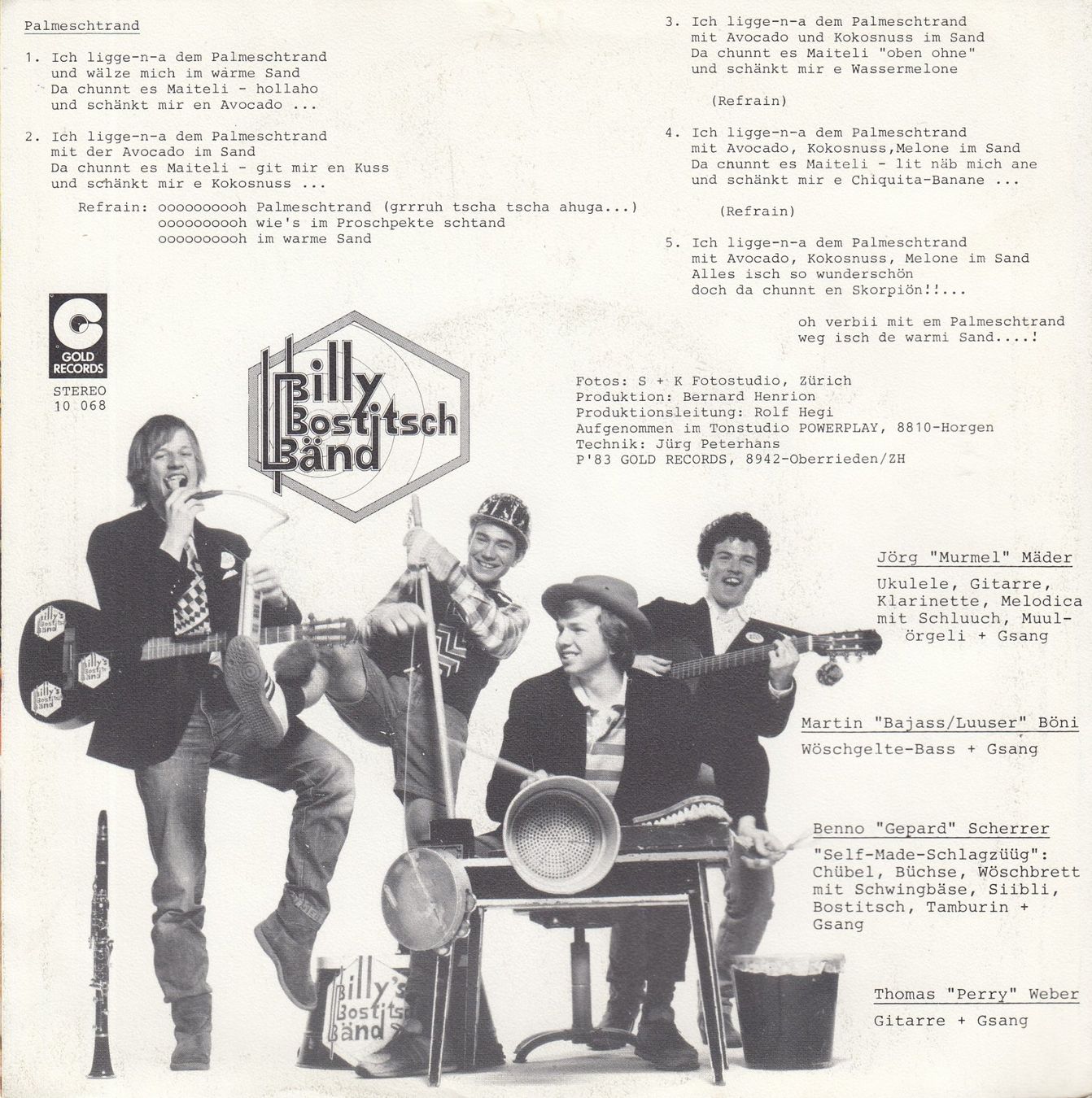Dischi in vinile: Billy Bostitsch Bänd Vinyl Single CH 1983 – Usato da Volketswil venduto da Abcrecords 1