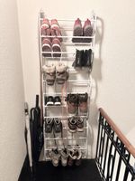 Schuhregal Wandmontage, Weisses Metallregal/Plastik