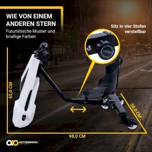 Veicoli per bambini: Elektro-Drift-Trike Weiss – Nuovo e nell'imballaggio originale da Bottighofen venduto da zaap 6