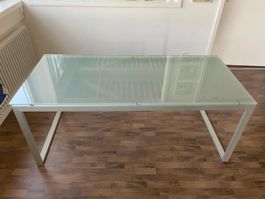 Designertisch Büro mit Glasplatte