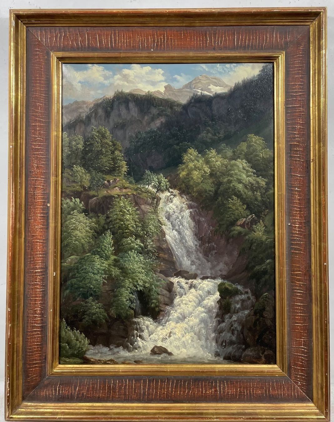 Dipinti: Bild "WASSERFALL IM GEBIRGE" - historisches Gemälde – Usato da Oetwil am See venduto da swisspeak 1