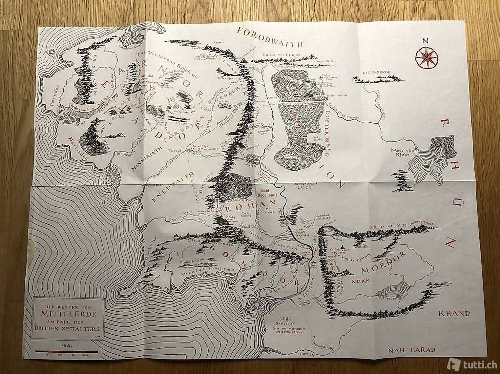 Mittelerde Landkarte Herr der Ringe (Neu und originalverpackt) in ...