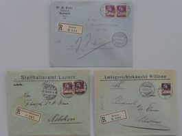 1915: 128c auf Briefe LUZERN: WILLISAU & NEBIKON, sauber