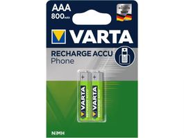 Batterie, Varta Akku Phone NiMH AAA 800 mAh, 2 Stück
