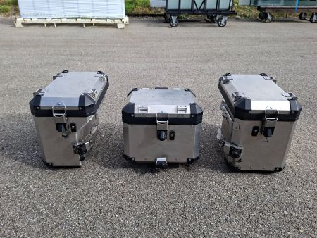Motorrad Koffer Set Aluminium gebraucht 3 Teilig