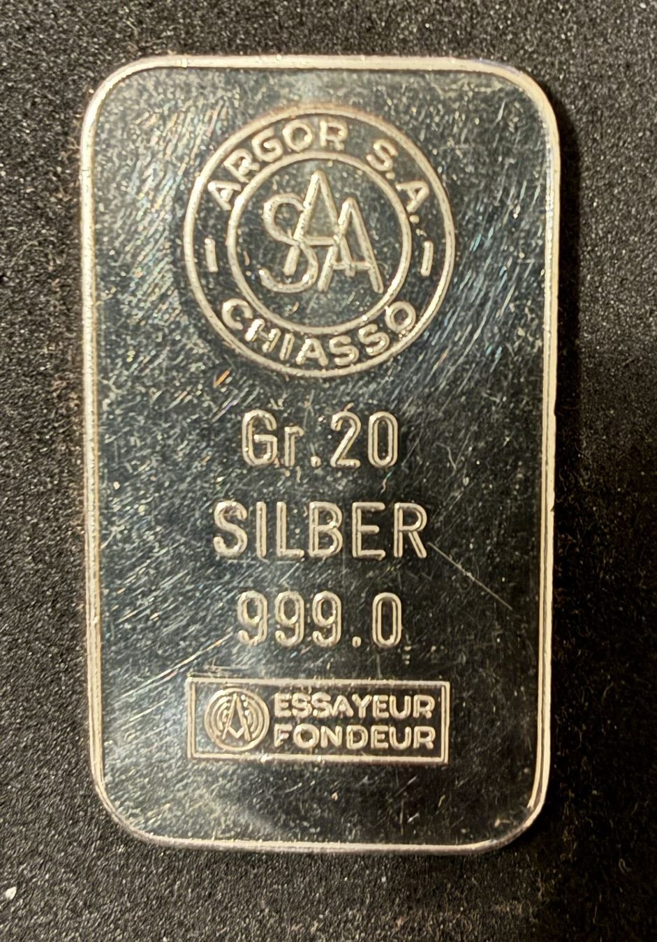 Metalli preziosi: 20g 999er Silber Barre Argor – Usato da Köniz venduto da Habenix 1
