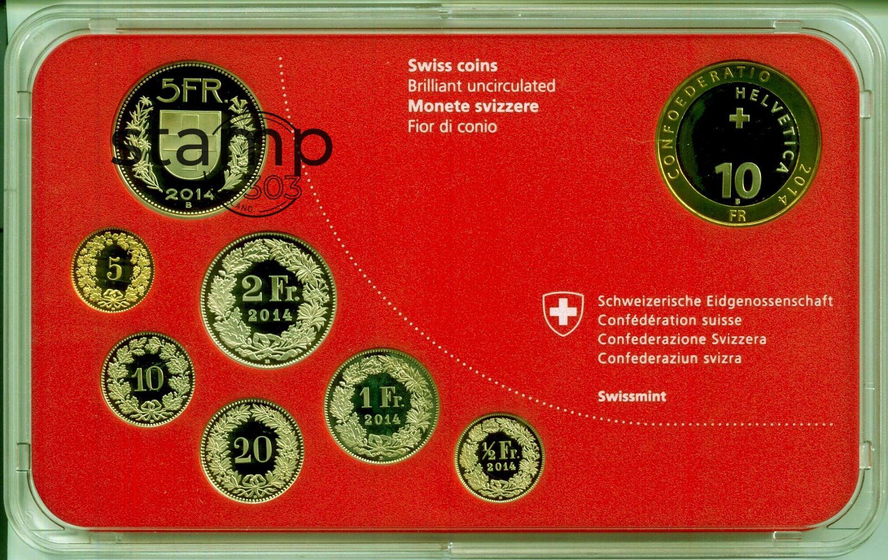 Toutes les monnaies: Schweizer Münzsatz 2014 stgl_TOP – Neuf (Voir description) à Eggersriet par stamp303 2