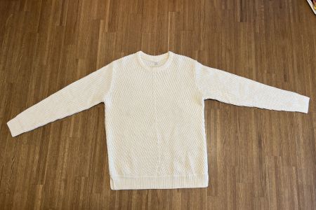 Warmer & gemütlicher weisser Strickpullover Pull blanc chaud
