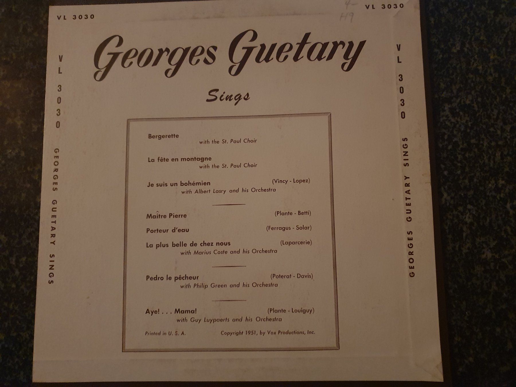 Dischi in vinile: Schallplatte- Georges Guetary – Usato da Grandval venduto da JeroenK 1
