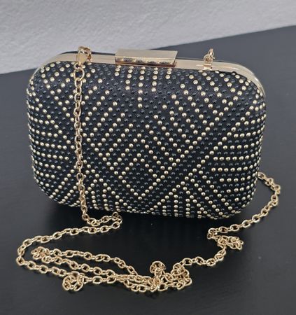 Clutch  Bijou Brigitte bestickt Kette schwarz neuwertig