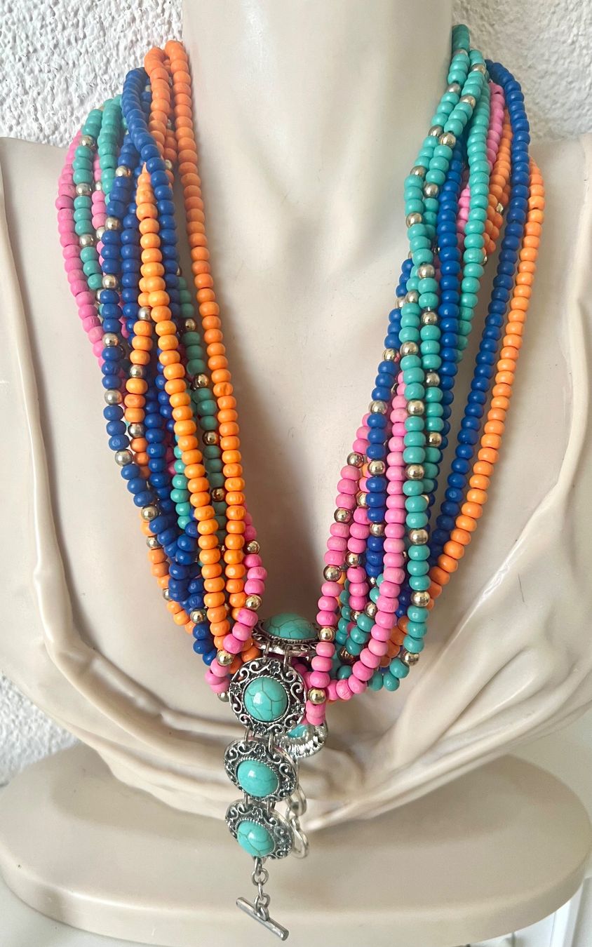 Altri gioielli: 12 Strang Statement-Kette & Ethno-Armband - Boho Beach Set – Usato da Ruswil venduto da artbyhand 6