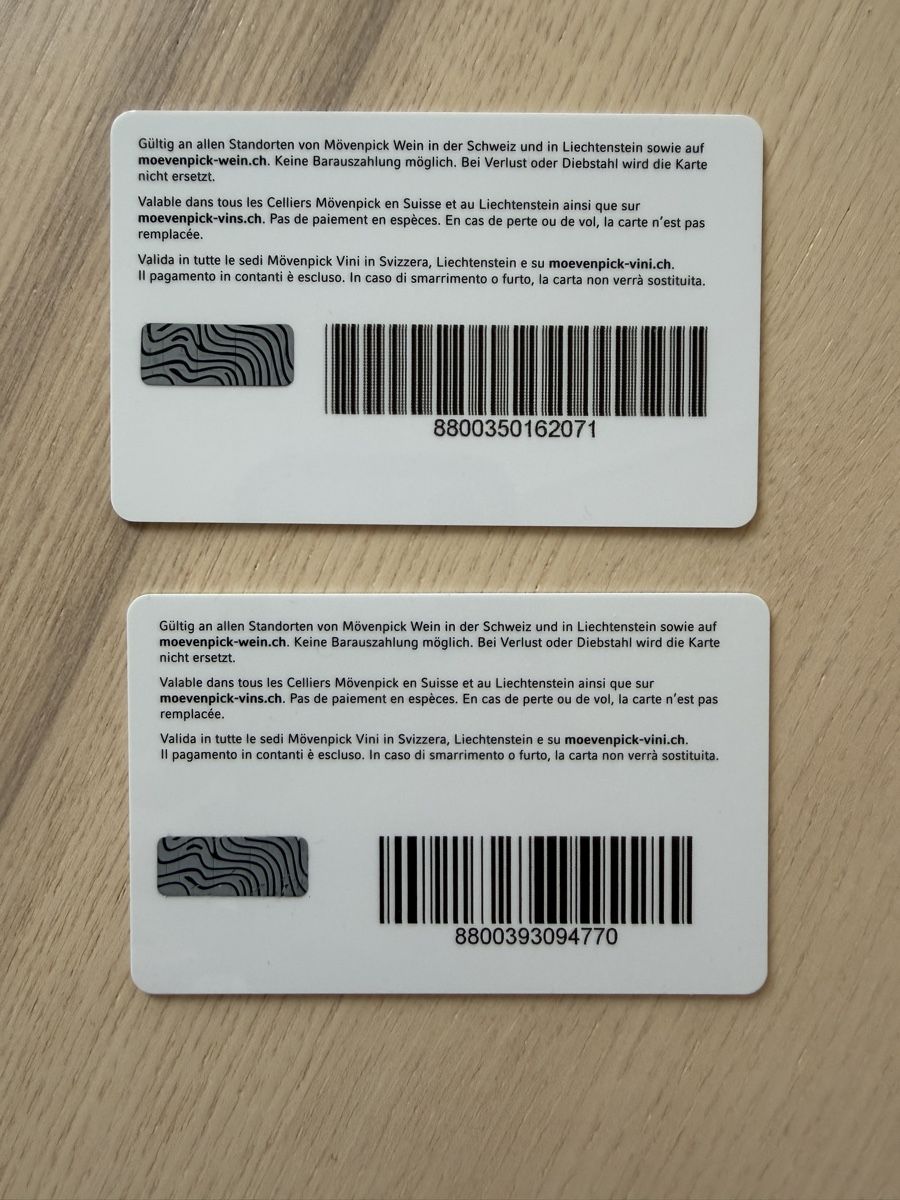 Bons: Geschenkkarten Mövenpick Wein - Aktion – Neuf avec emballage d'origine à Mettmenstetten par tp209141 1