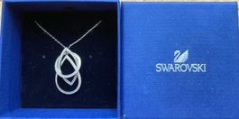 Swarovski Kette "Duo Drop" Silber Rhodiniert, neu