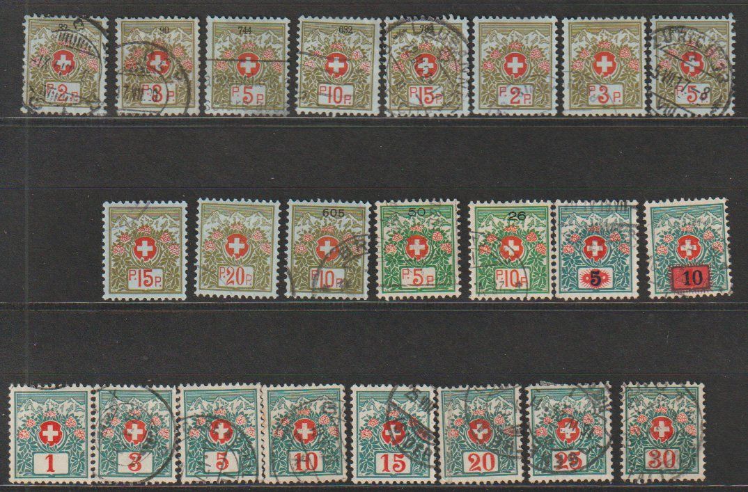 Alle Briefmarken: Timbres Suisse Helvetia divers – Gebraucht aus Crans-Montana von kira56 2