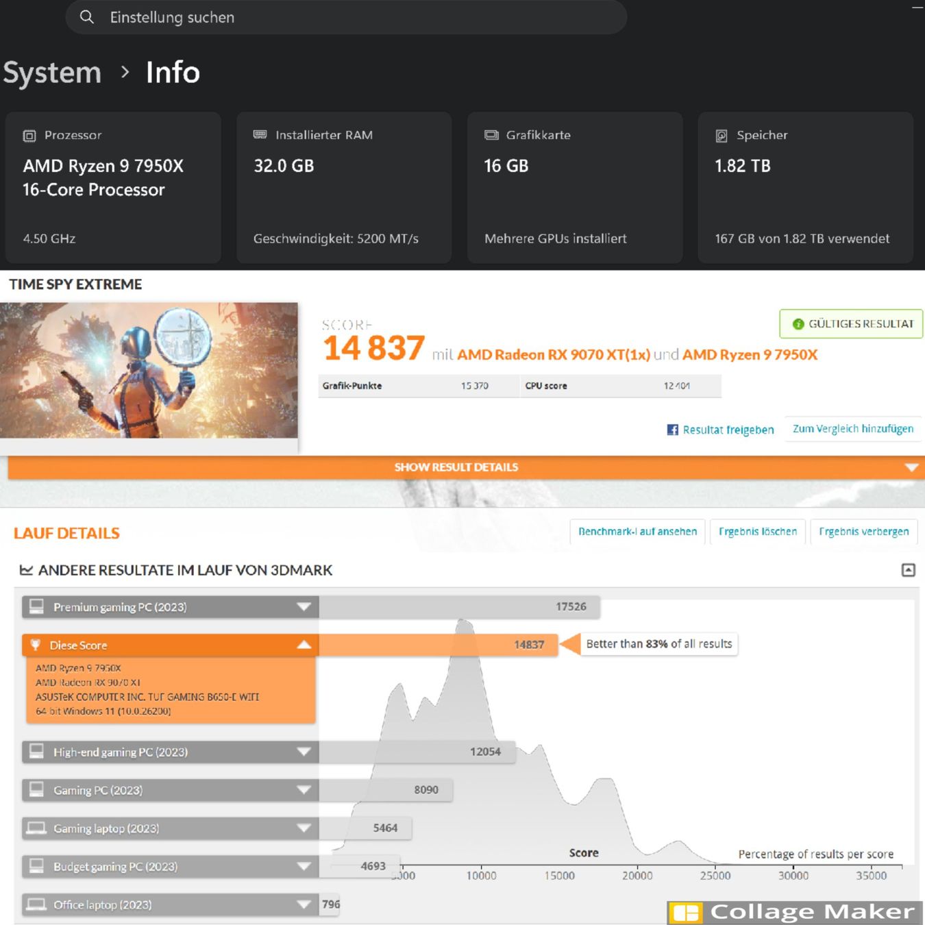 Amd PCs: Gaming PC 7950X | RX 9070 XT | 32GB | 2TB SSD – Neuf (Voir description) à Menziken par PurpleSky89 7