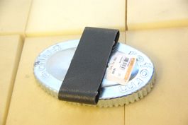 Reformstriegel oval, L: 165mm, mit Leder
