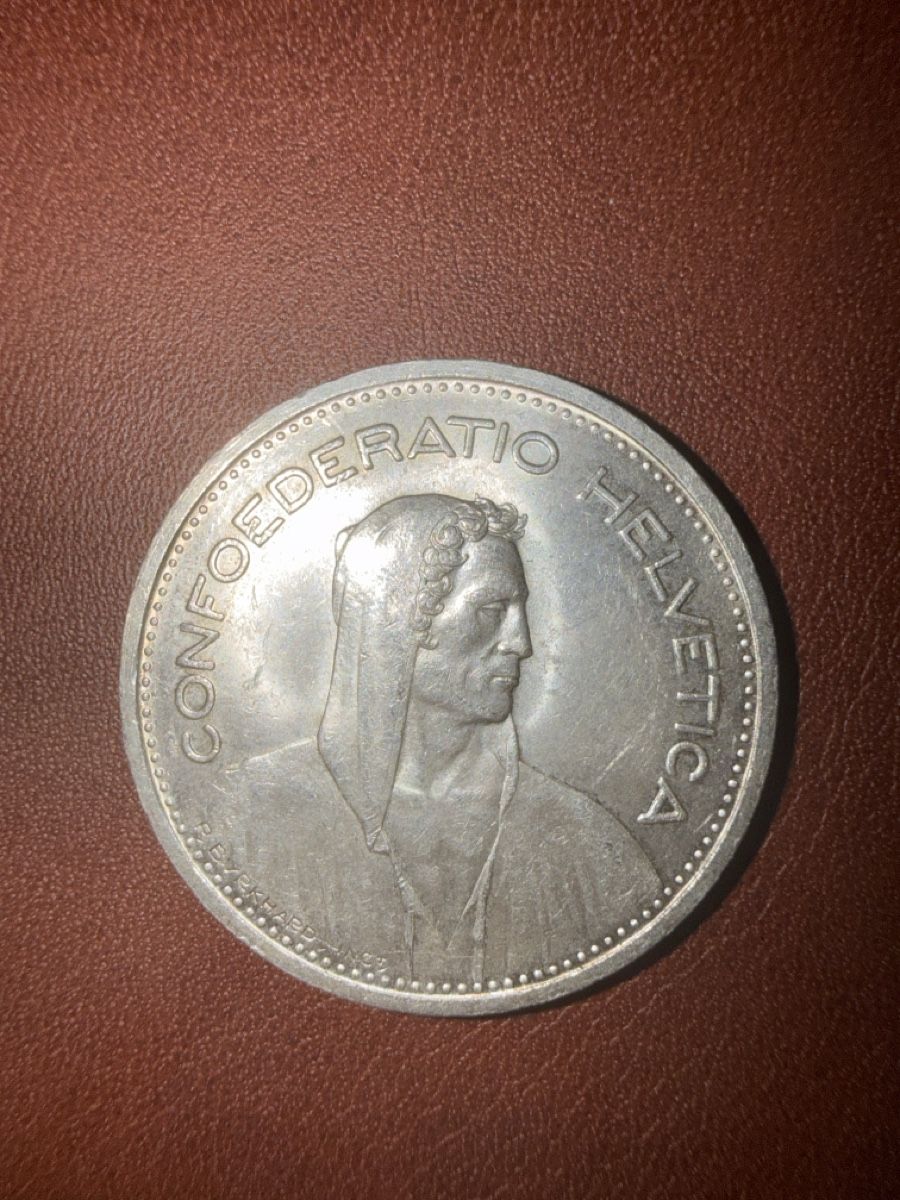 Alle Münzen: Pièce 5 Francs Suisse 1952  – Gebraucht aus Malters von Niky.c