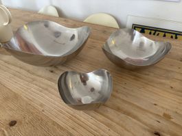 Georg Jensen Bloom Schalen Set Edelstahl gebürsted brushed