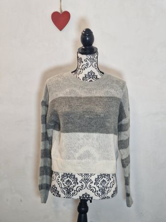 Wolle Pullover gestreift grau weiss esprit XS wie neu