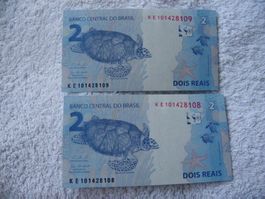 Brasilien 2 Reais 2010/23, P-252, Konsekutiv, Prfx KE, Unc
