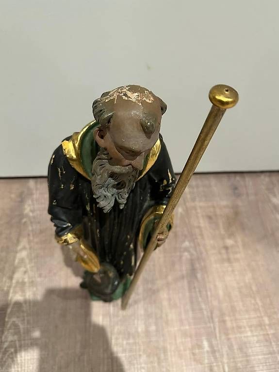 Statuette: Alte Heiligenfigur / Mönch mit Stab – Usato da Goldach venduto da Fox_Man 1