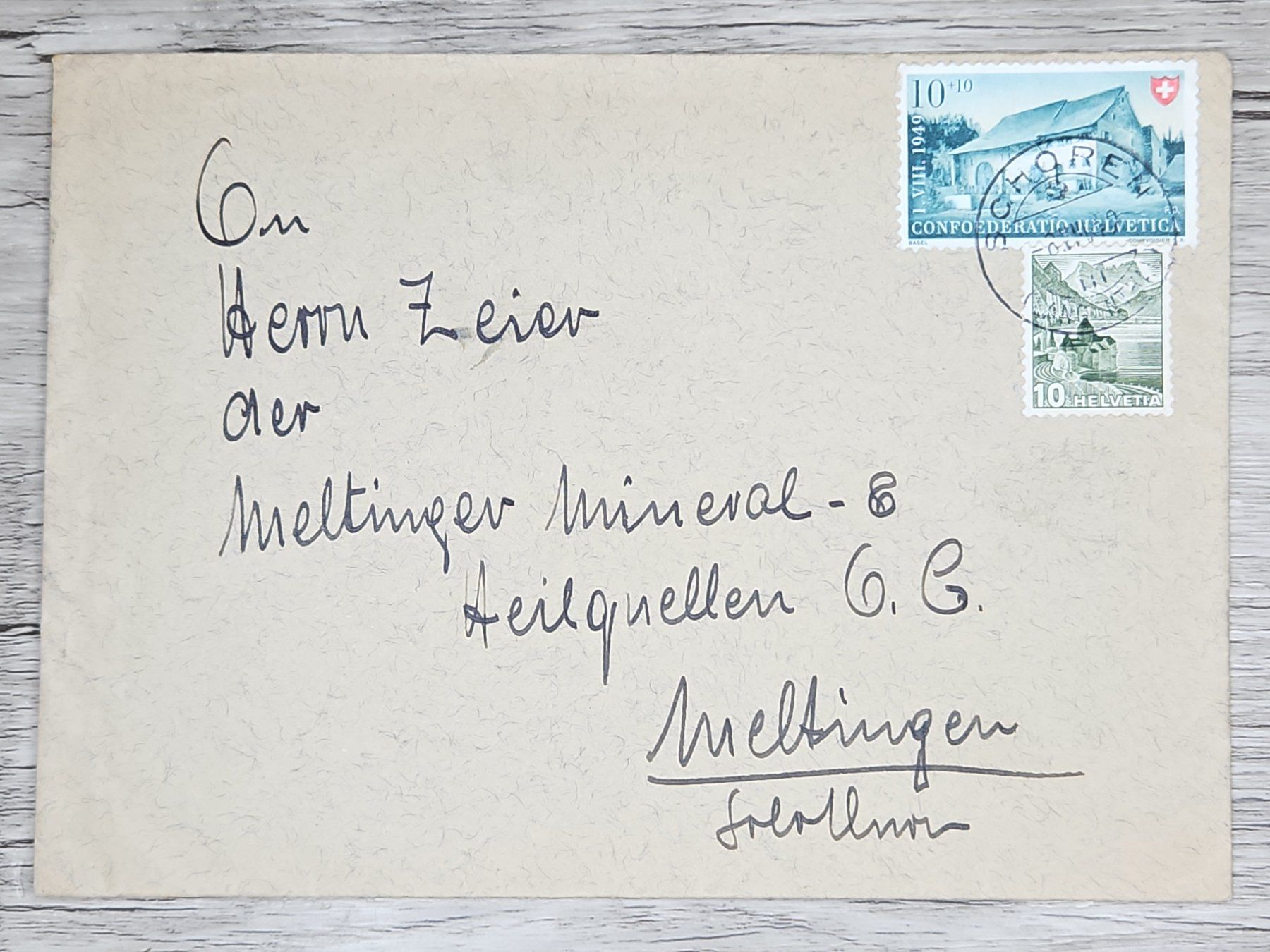 Tutti i francobolli: CL01 Enveloppe + Timbre Suisse 1941 – Usato da Cousset venduto da Patrick_Collections