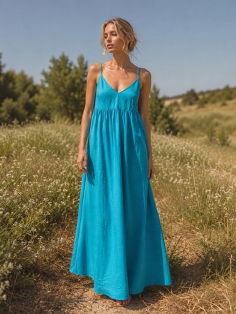 MARC O‘POLO Neu Maxi Kleid mit offenem Rücken Gr.M NP 329 Fr