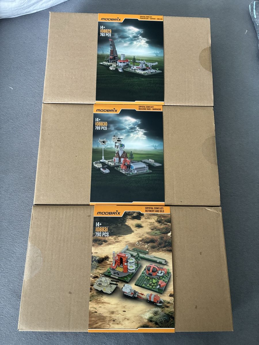 Baukästen: Modbrix Crystal Conflict Sets - Neu, OVP, 3 Stück! – Neu und originalverpackt aus Bergdietikon von fabioabarth
