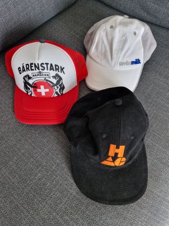 3 Caps Dächlikappen Mützen H A G  Ramseier Swiss Milk