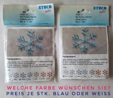 Bastelpackung Perlensterne hellblau oder weiss