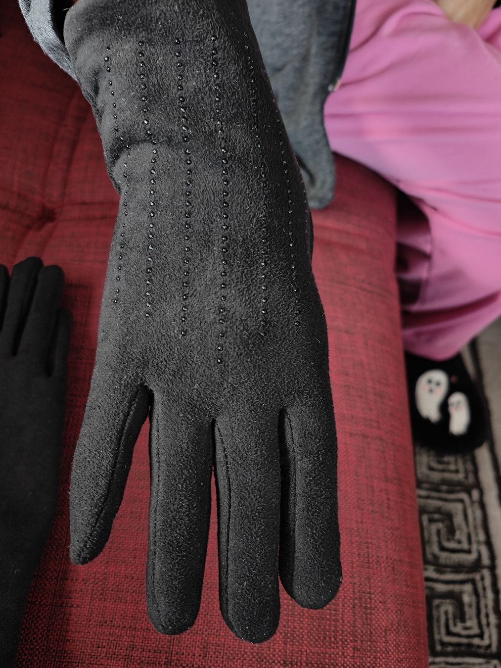 Handschuhe & Handstulpen: Schwarze Handschuhe mit Glitzer Grösse 8, einmal getragen – Neu (gemäss Beschreibung) aus Adelboden von Markusandra 3