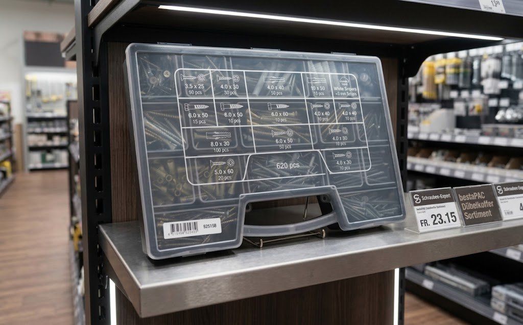 Tutti gli attrezzi: bestaPAC Dübelkoffer Sortiment 525158 – Nuovo e nell'imballaggio originale da Jegenstorf venduto da Bracher_Store