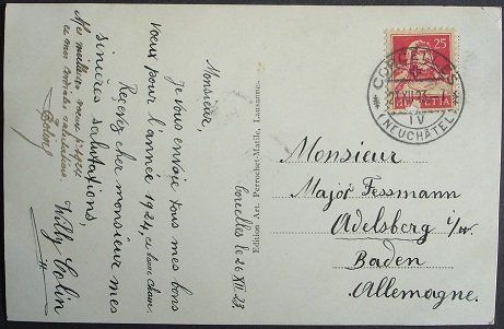 Cartoline postali: CORCELLES Vue générale et la Tourne – Usato da Jona venduto da philajona 1
