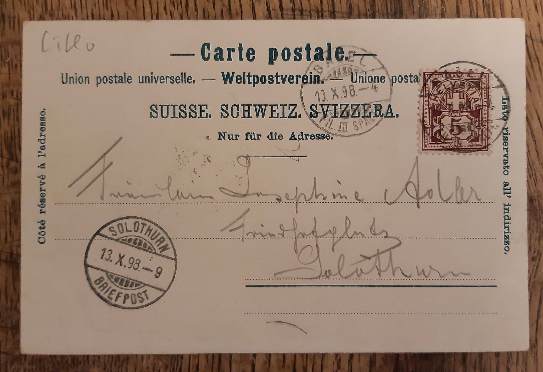 Cartoline postali: Litho-AK Basel - Restaurant Schützenhaus 1898 – Usato da Basel venduto da Tamtam70 1