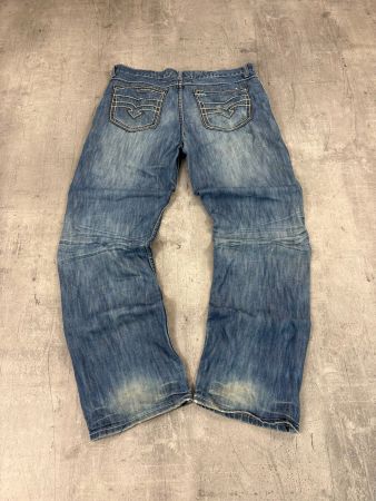 Vintage Rock Revival Style Bootcut Low Waist Jeans (XL)